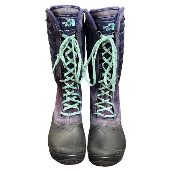 The North Face Thermoball Purple Utility Tall Winter Boots size Women’s 8.5 - Picture 3 of 9